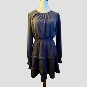 Women’s Elegant Black Ruffle Dress by City Studio - Size M - Excellent Condition